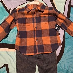 Baby boy 2 piece flannel set